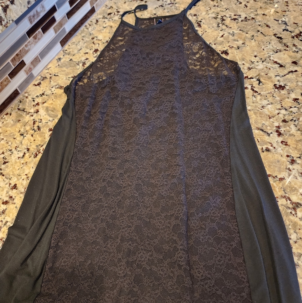 Victoria's Secret L lingerie Racerback lace see thru front w/ solid back